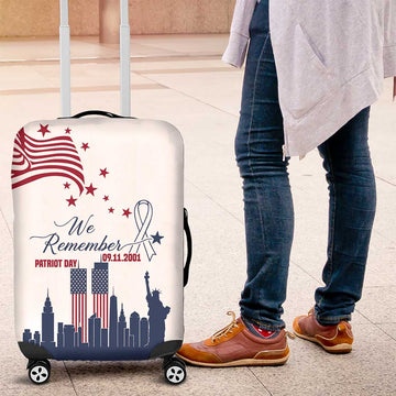 Patriot Day 911 Memorial Luggage Cover American Flag and New York City Skyline Design TS04