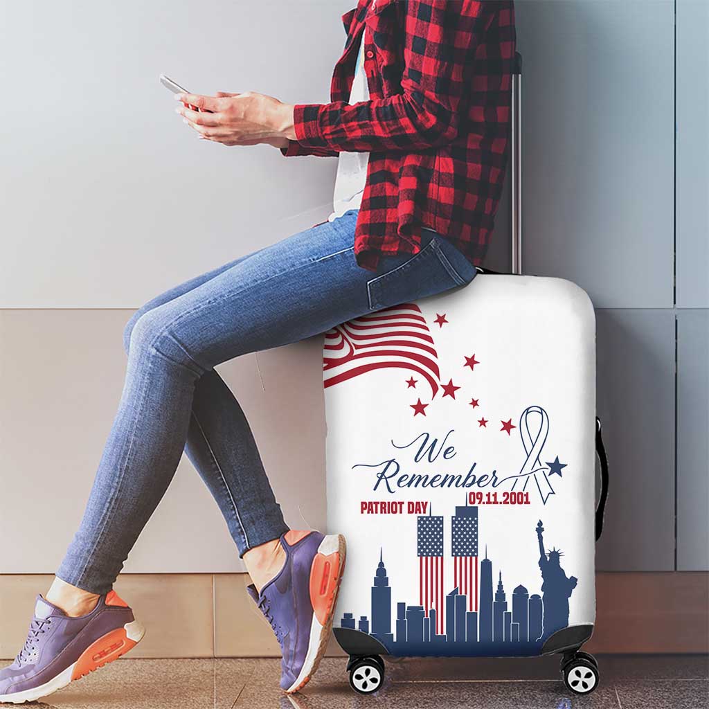 Patriot Day 911 Memorial Luggage Cover American Flag and New York City Skyline Design TS04