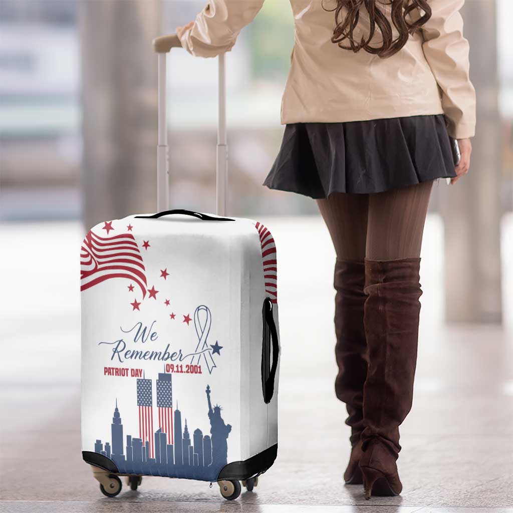 Patriot Day 911 Memorial Luggage Cover American Flag and New York City Skyline Design TS04
