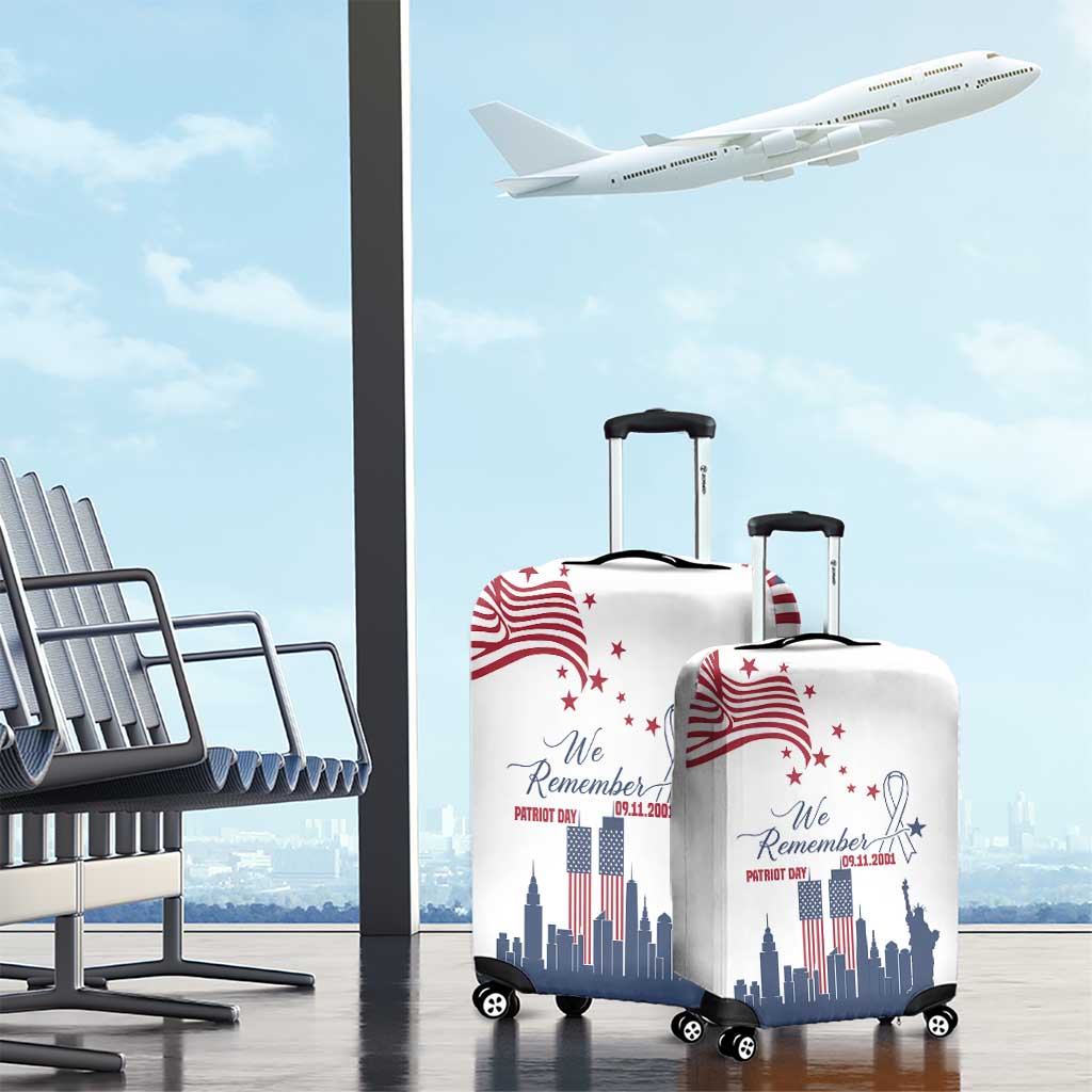 Patriot Day 911 Memorial Luggage Cover American Flag and New York City Skyline Design TS04