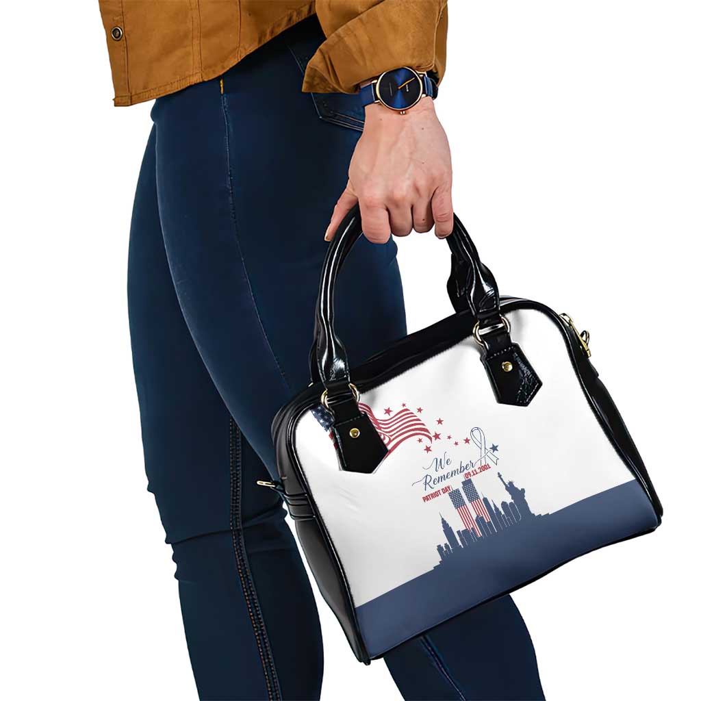 Patriot Day 911 Memorial Shoulder Handbag American Flag and New York City Skyline Design TS04