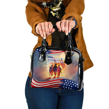 911 Memorial Patriot Day Shoulder Handbag American Flag and Soldier Tribute Never Forget TS04