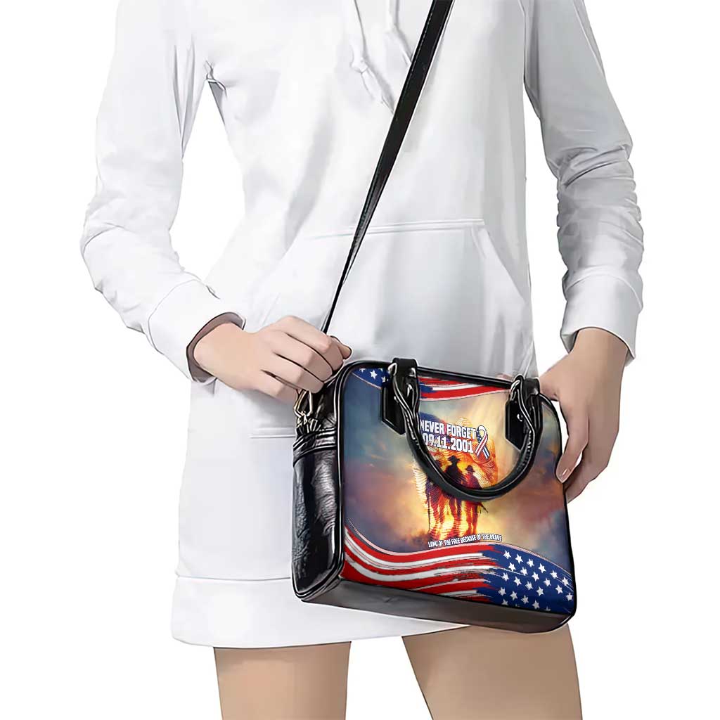 911 Memorial Patriot Day Shoulder Handbag American Flag and Soldier Tribute Never Forget TS04