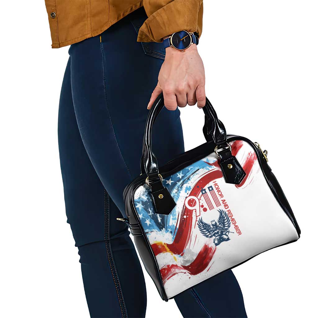 Patriot Day 911 Memorial Shoulder Handbag American Flag and Angel Soldier Honor and Remember TS04