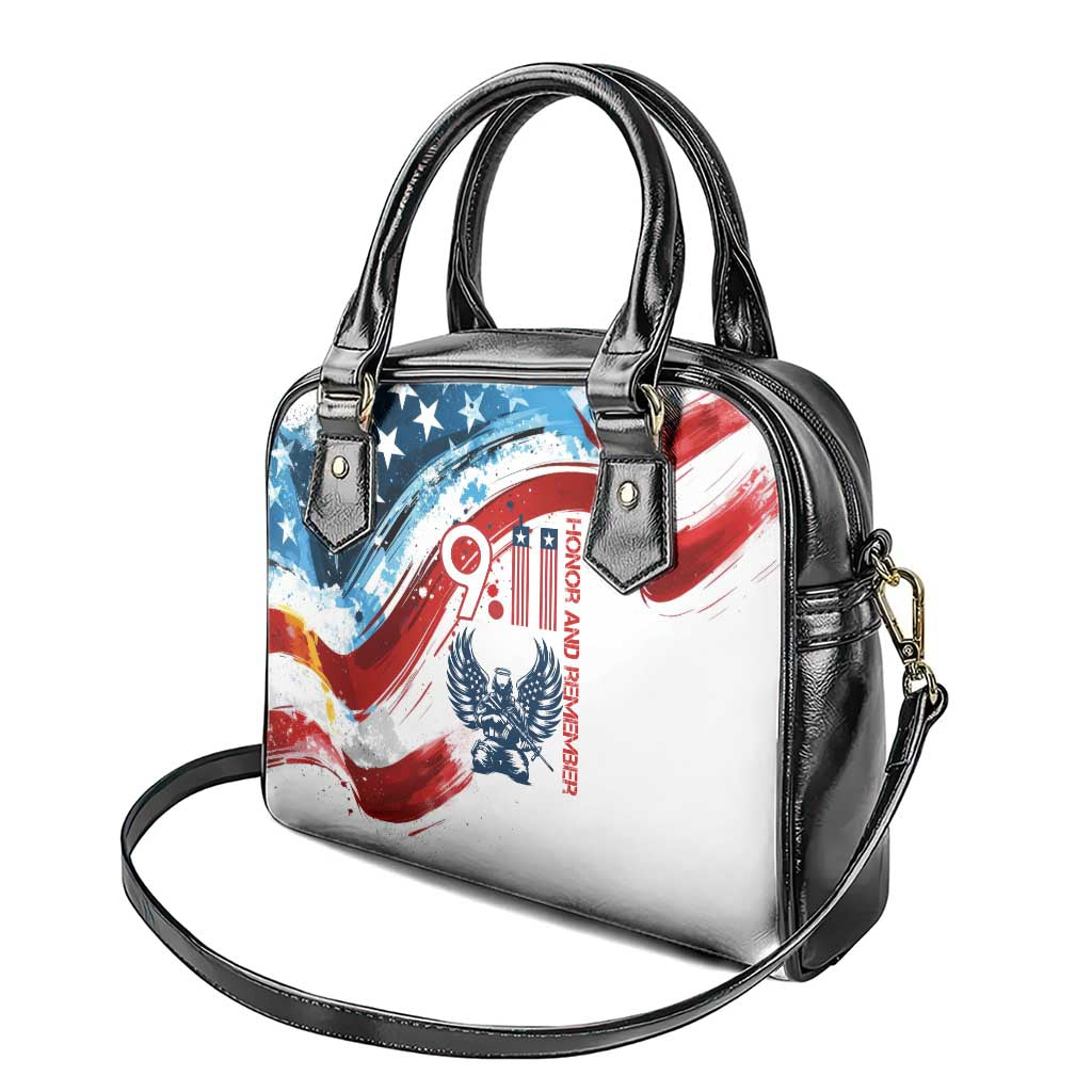 Patriot Day 911 Memorial Shoulder Handbag American Flag and Angel Soldier Honor and Remember TS04