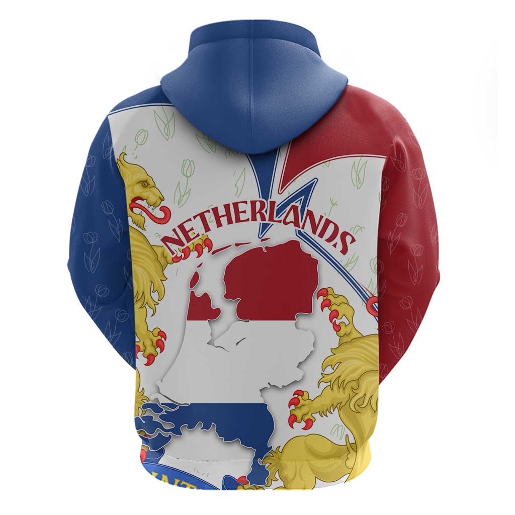 Netherlands Heritage Hoodie with Tulips Windmill and Coat of Arms TS04