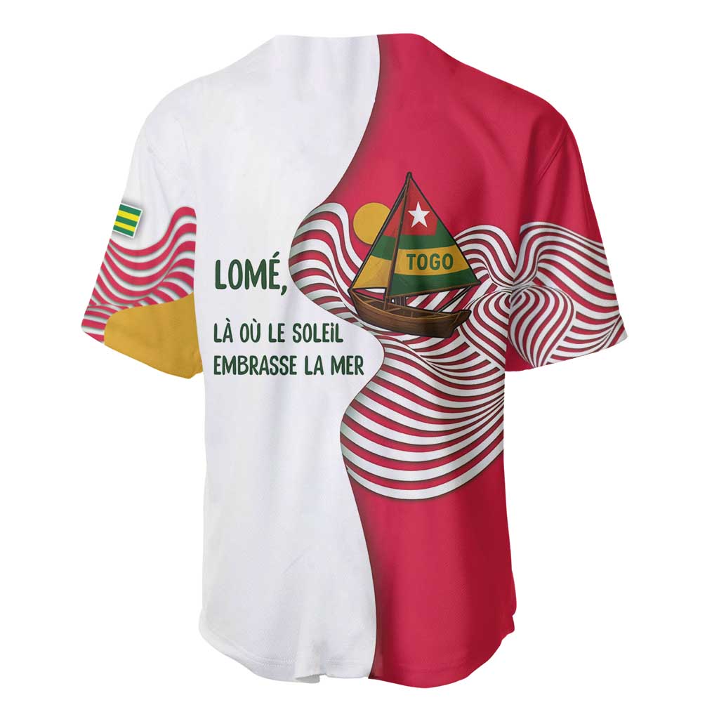 Lome Togo Baseball Jersey - Sailboat and Sunset  Where the Sun Kisses the Sea TS04