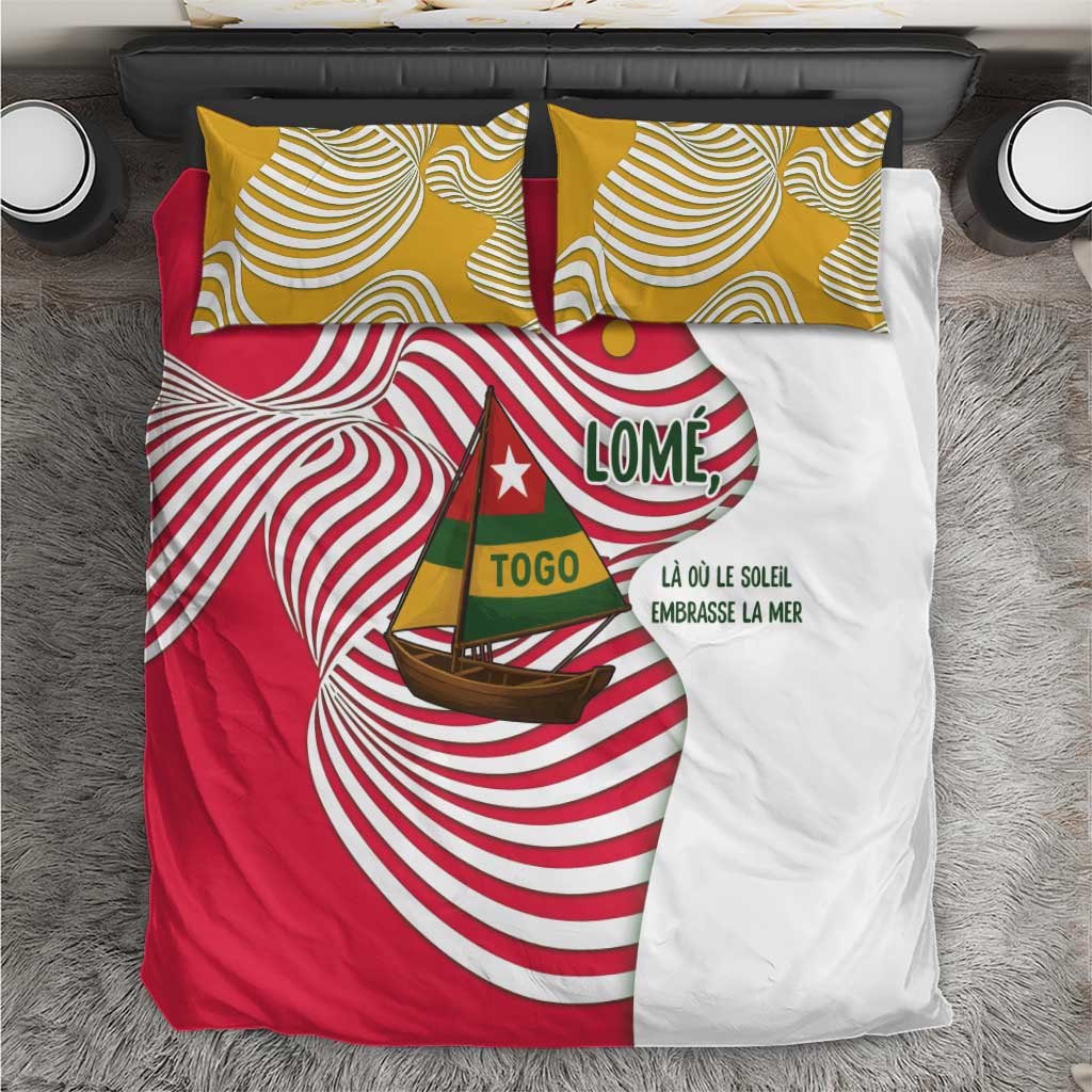 Lome Togo Bedding Set - Sailboat and Sunset  Where the Sun Kisses the Sea TS04