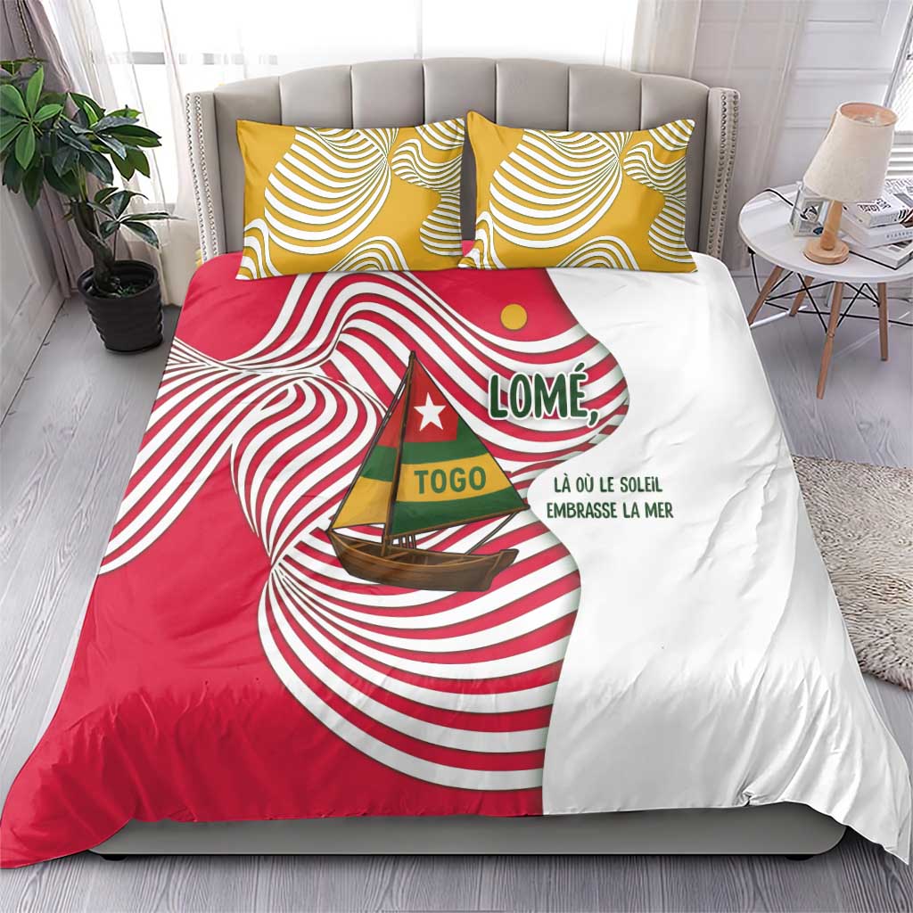 Lome Togo Bedding Set - Sailboat and Sunset  Where the Sun Kisses the Sea TS04
