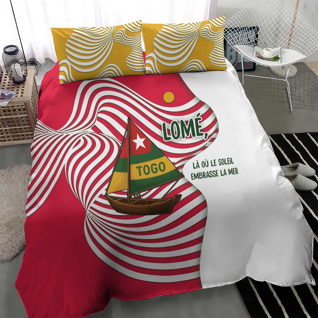 Lome Togo Bedding Set - Sailboat and Sunset  Where the Sun Kisses the Sea TS04