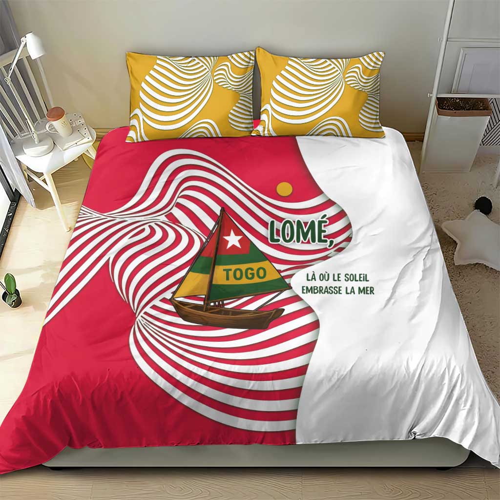 Lome Togo Bedding Set - Sailboat and Sunset  Where the Sun Kisses the Sea TS04