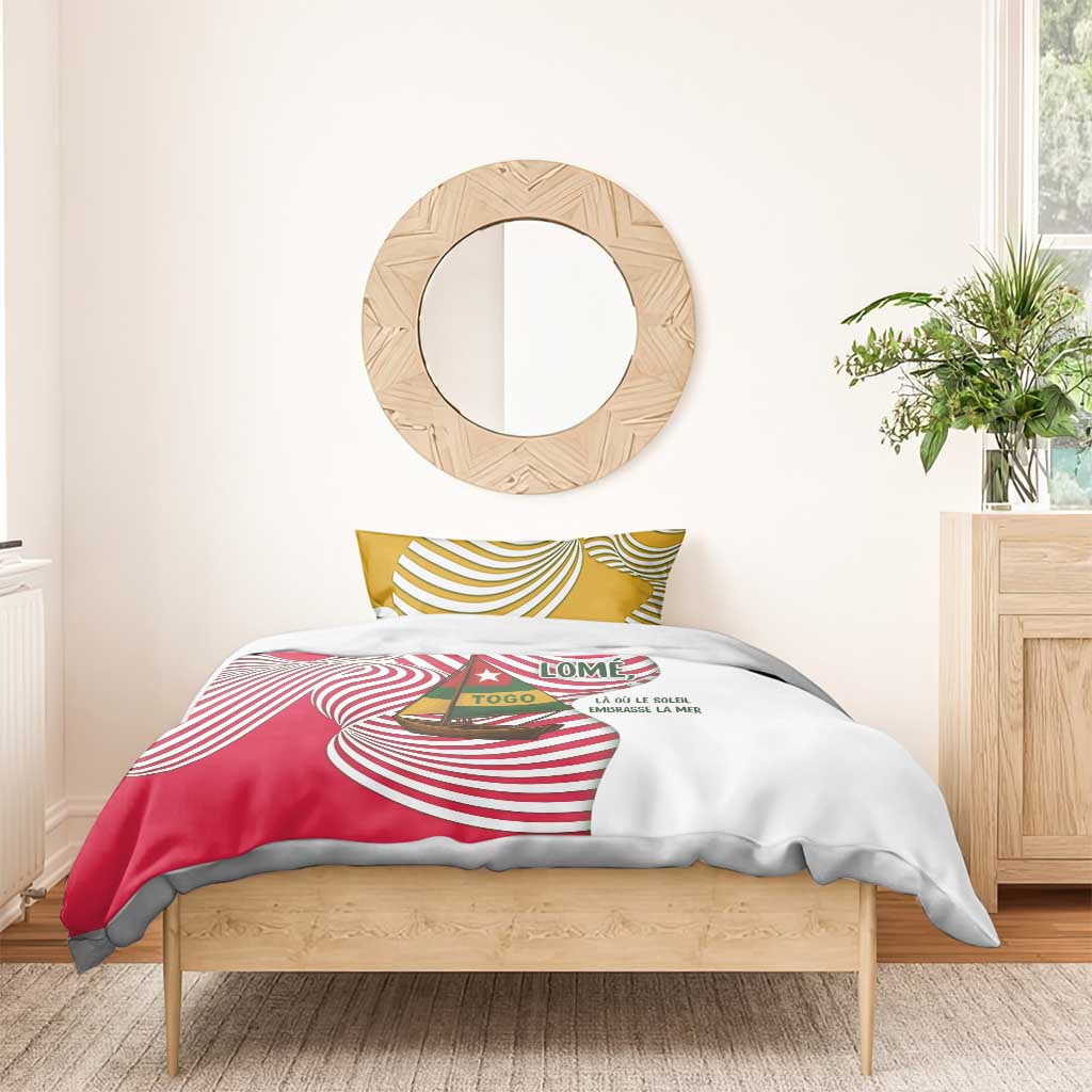 Lome Togo Bedding Set - Sailboat and Sunset  Where the Sun Kisses the Sea TS04