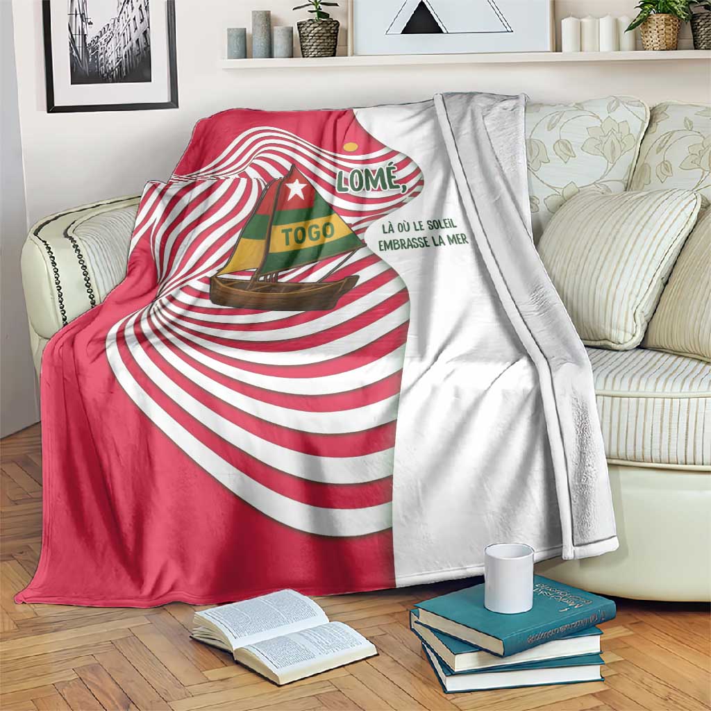 Lome Togo Blanket - Sailboat and Sunset  Where the Sun Kisses the Sea TS04