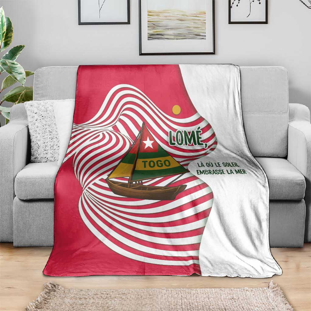 Lome Togo Blanket - Sailboat and Sunset  Where the Sun Kisses the Sea TS04