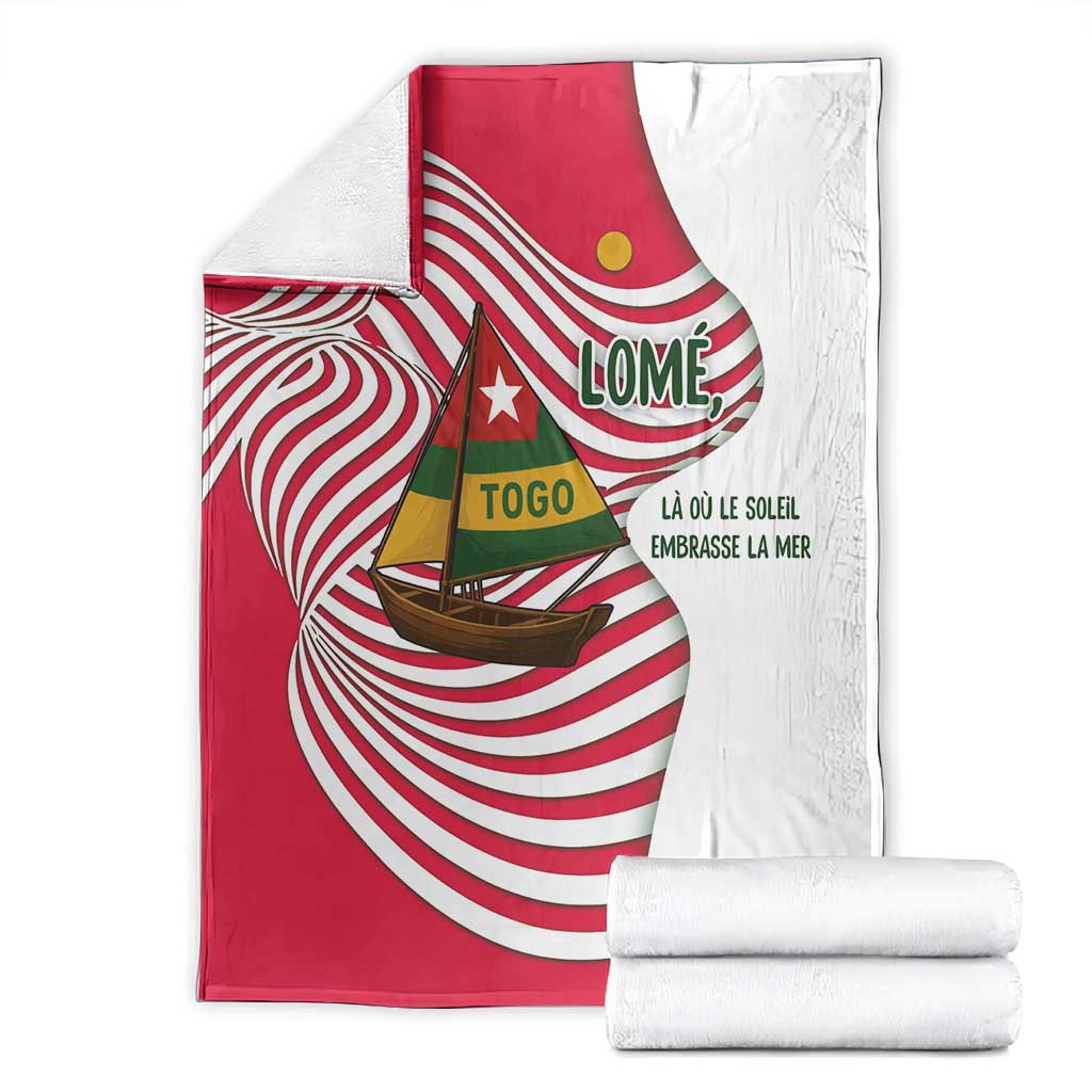 Lome Togo Blanket - Sailboat and Sunset  Where the Sun Kisses the Sea TS04