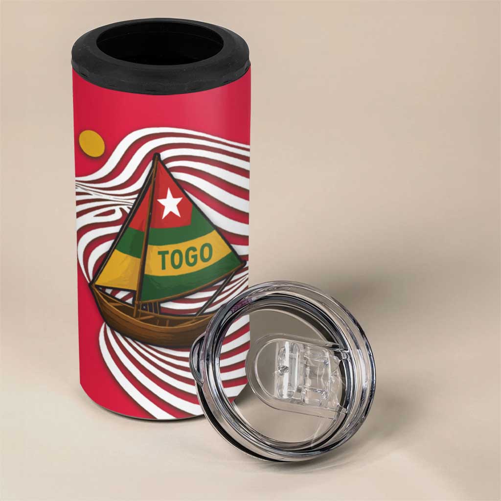 Lome Togo 4 in 1 Can Cooler Tumbler - Sailboat and Sunset  Where the Sun Kisses the Sea TS04