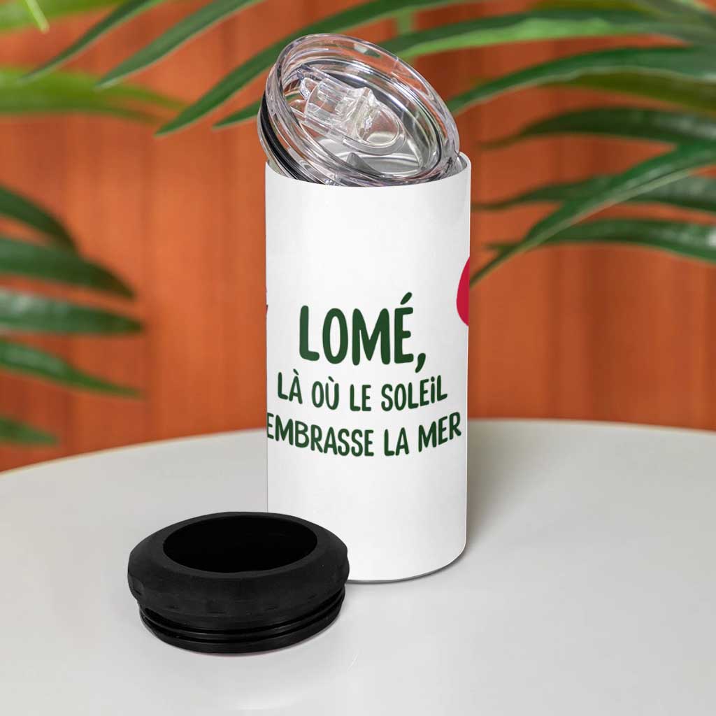 Lome Togo 4 in 1 Can Cooler Tumbler - Sailboat and Sunset  Where the Sun Kisses the Sea TS04