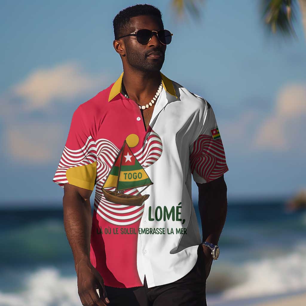 Lome Togo Hawaiian Shirt - Sailboat and Sunset  Where the Sun Kisses the Sea TS04