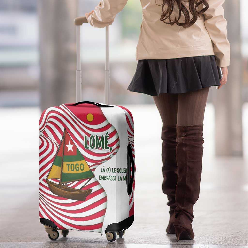 Lome Togo Luggage Cover with Sailboat and Sunset  Where the Sun Kisses the Sea TS04