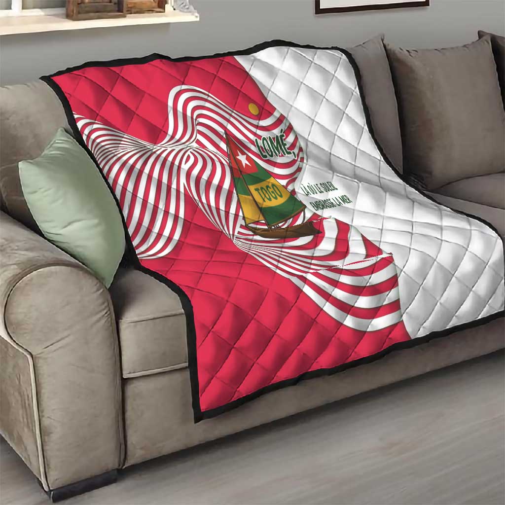 Lome Togo Quilt - Sailboat and Sunset  Where the Sun Kisses the Sea TS04