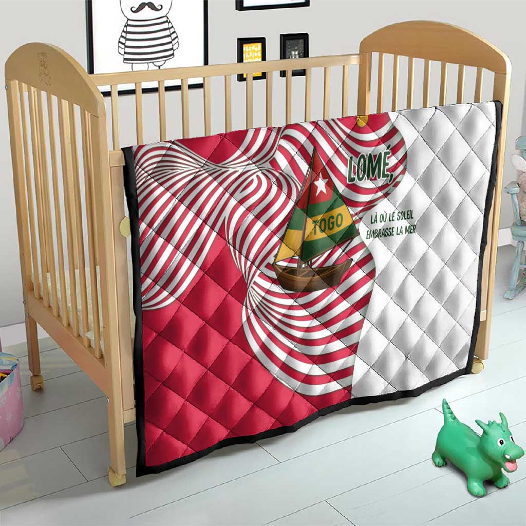 Lome Togo Quilt - Sailboat and Sunset  Where the Sun Kisses the Sea TS04
