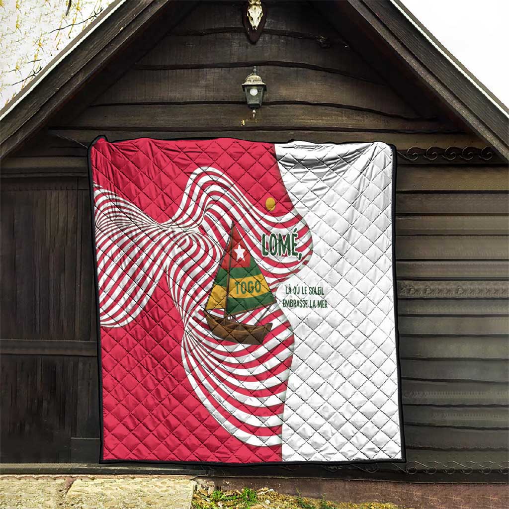Lome Togo Quilt - Sailboat and Sunset  Where the Sun Kisses the Sea TS04