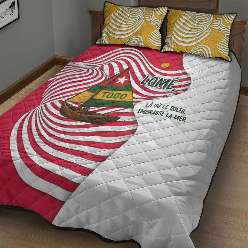 Lome Togo Quilt Bed Set - Sailboat and Sunset  Where the Sun Kisses the Sea TS04