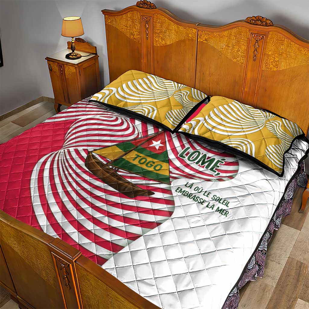 Lome Togo Quilt Bed Set - Sailboat and Sunset  Where the Sun Kisses the Sea TS04