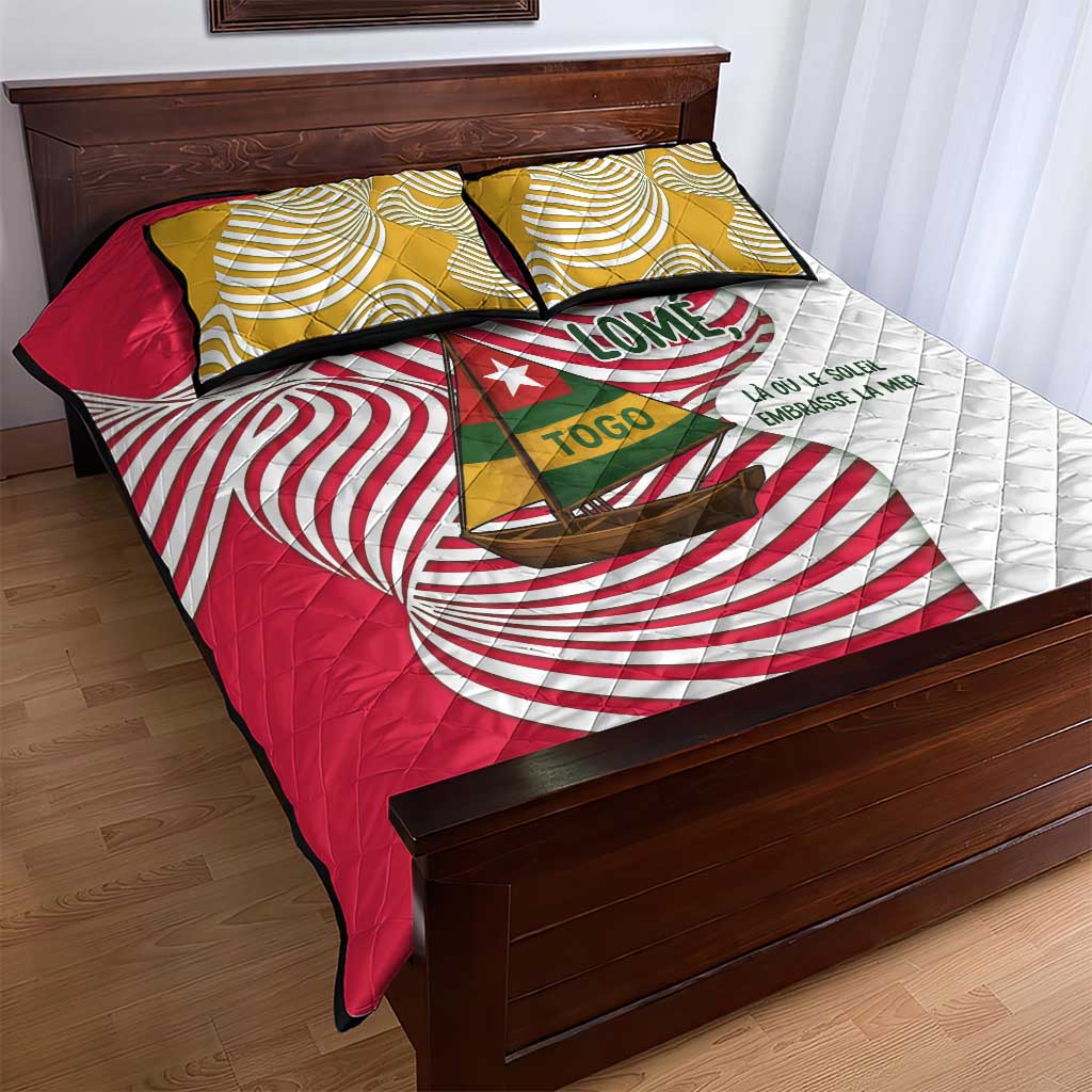 Lome Togo Quilt Bed Set - Sailboat and Sunset  Where the Sun Kisses the Sea TS04
