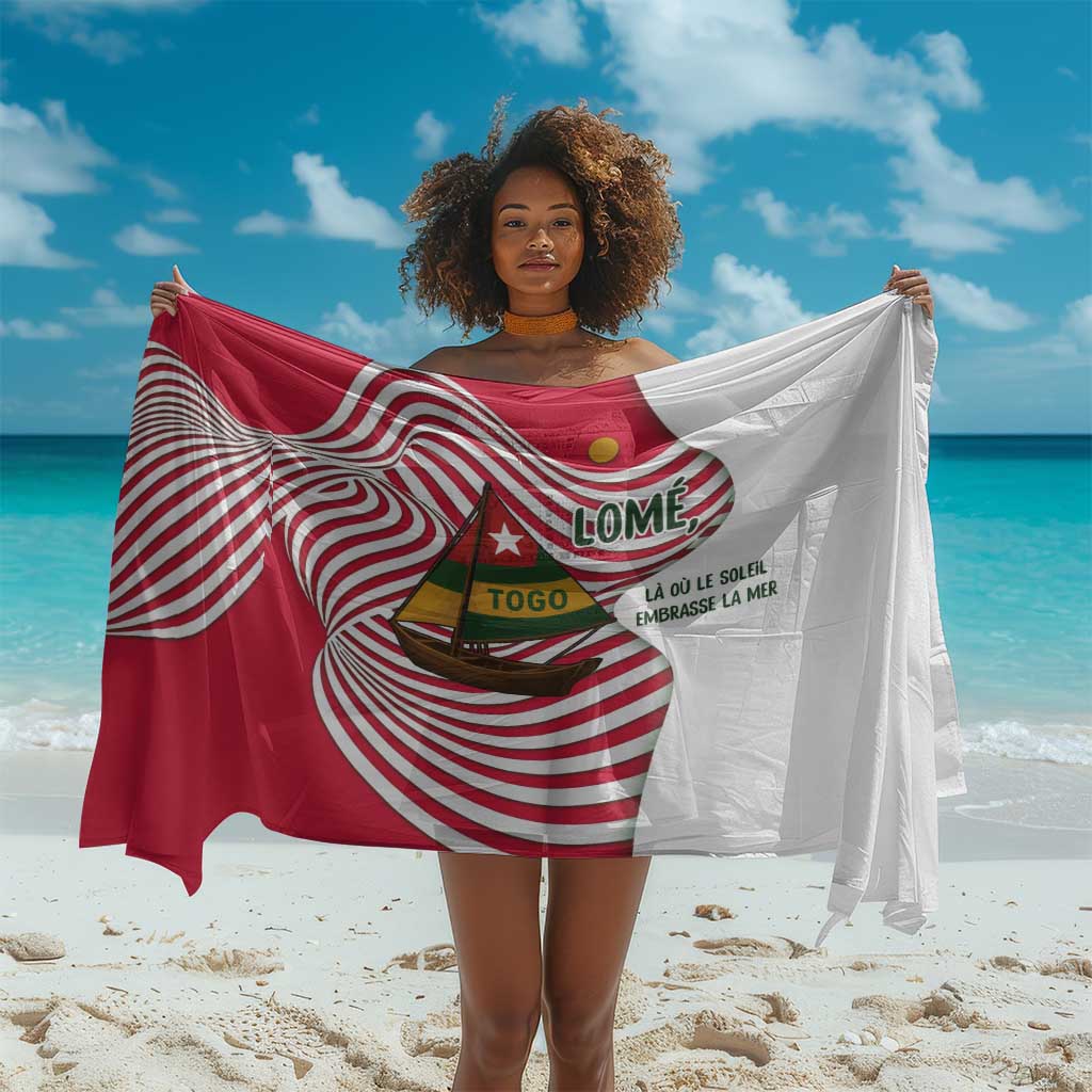 Lome Togo Sarong - Sailboat and Sunset  Where the Sun Kisses the Sea TS04