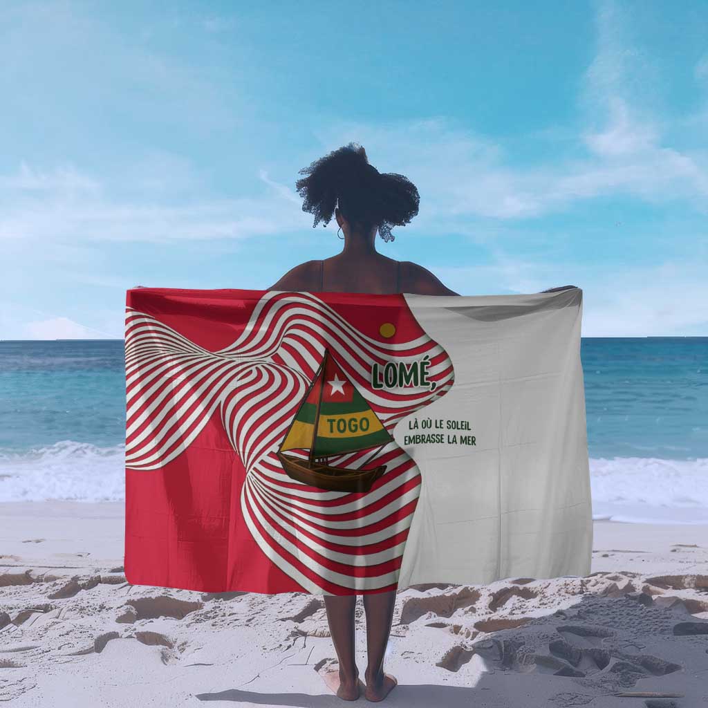 Lome Togo Sarong - Sailboat and Sunset  Where the Sun Kisses the Sea TS04
