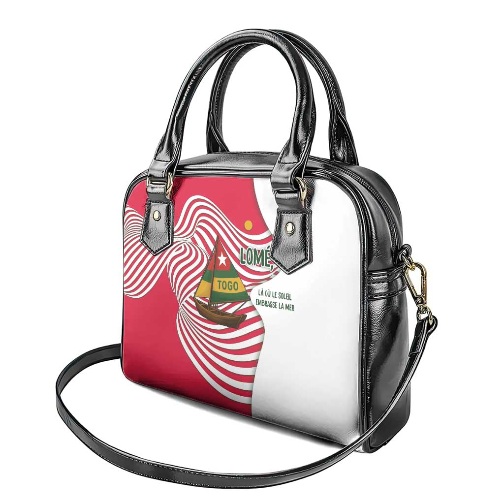 Lome Togo Shoulder Handbag with Sailboat and Sunset  Where the Sun Kisses the Sea TS04