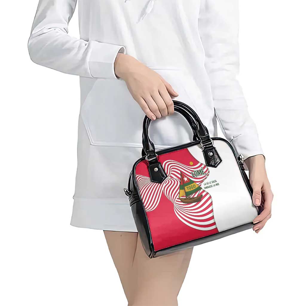 Lome Togo Shoulder Handbag with Sailboat and Sunset  Where the Sun Kisses the Sea TS04