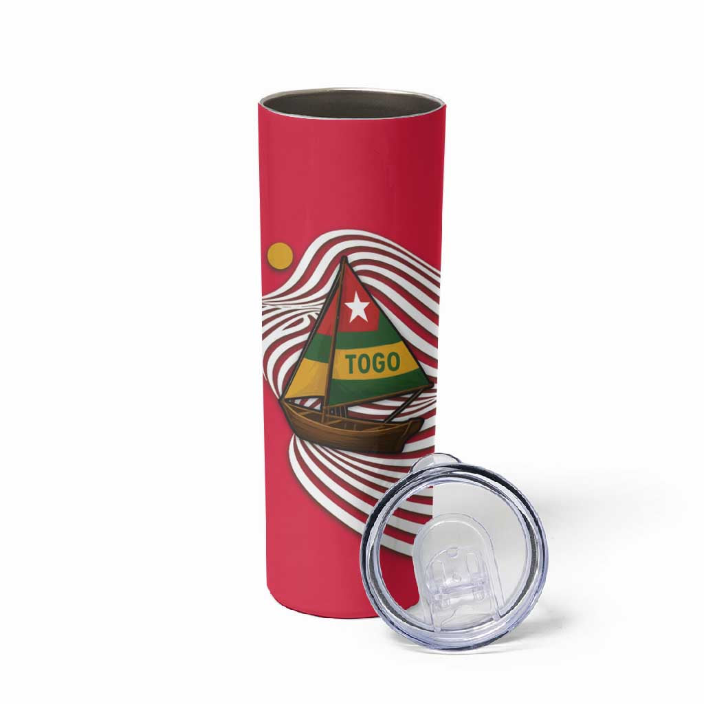 Lome Togo Skinny Tumbler - Sailboat and Sunset  Where the Sun Kisses the Sea TS04