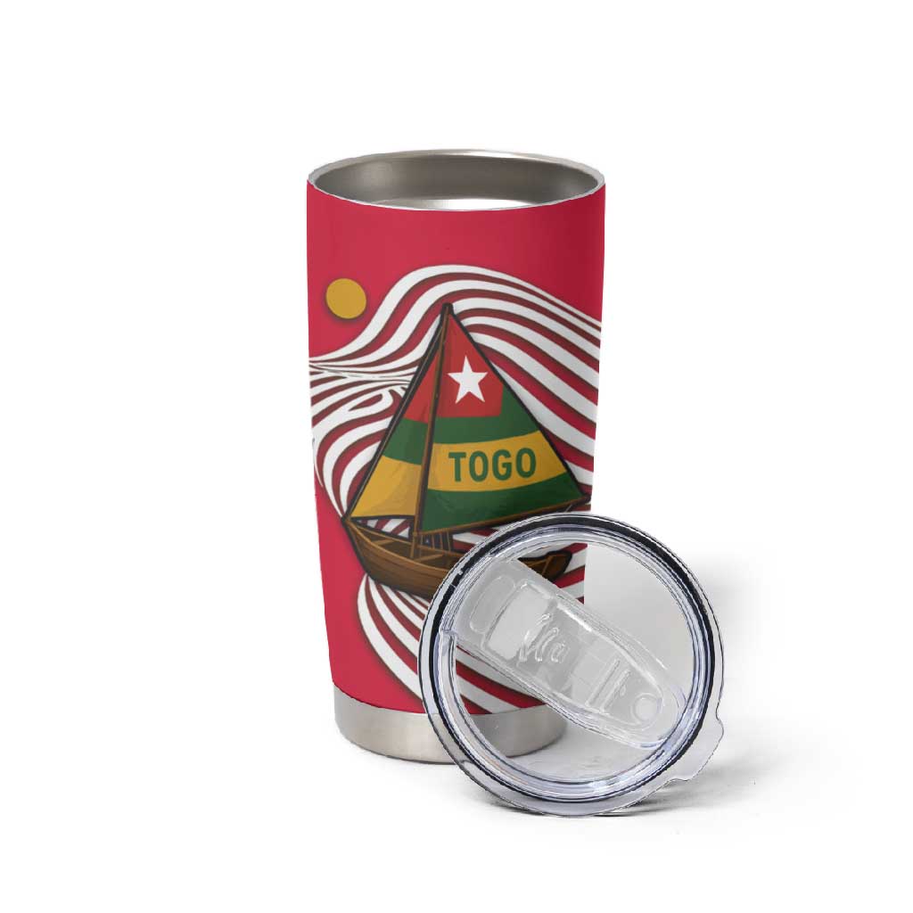Lome Togo Tumbler Cup - Sailboat and Sunset  Where the Sun Kisses the Sea TS04