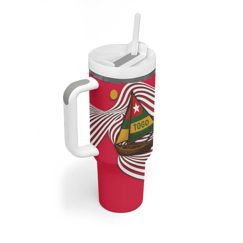 Lome Togo Tumbler With Handle - Sailboat and Sunset  Where the Sun Kisses the Sea TS04