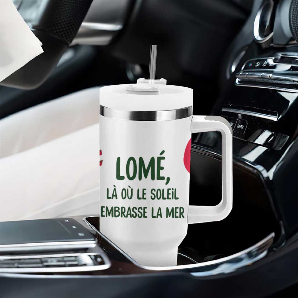 Lome Togo Tumbler With Handle - Sailboat and Sunset  Where the Sun Kisses the Sea TS04