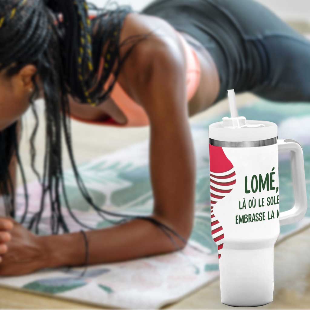 Lome Togo Tumbler With Handle - Sailboat and Sunset  Where the Sun Kisses the Sea TS04