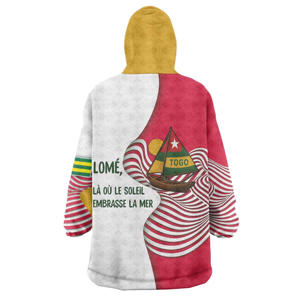 Lome Togo Wearable Blanket Hoodie - Sailboat and Sunset  Where the Sun Kisses the Sea TS04