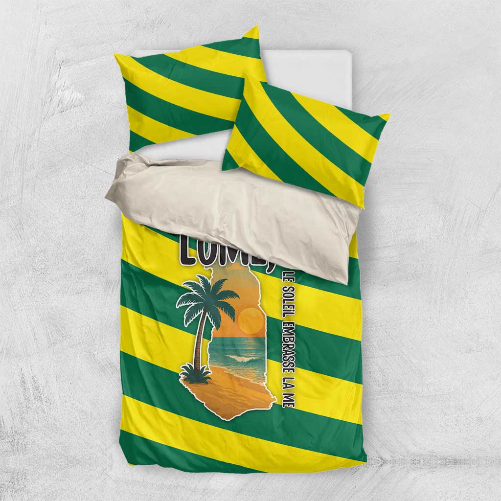 Lome Togo Sunset Bedding Set - Palm Trees and Ocean Embrace Design TS04