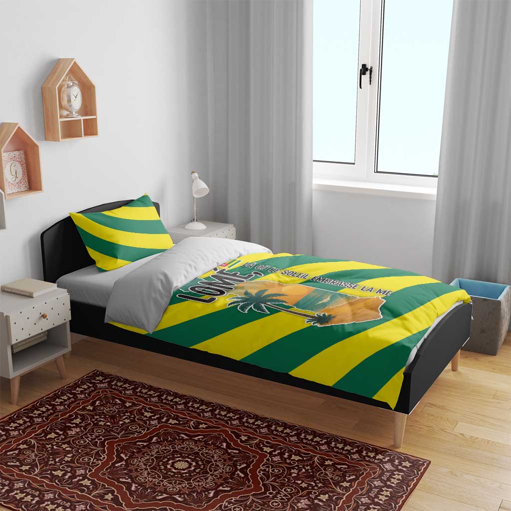Lome Togo Sunset Bedding Set - Palm Trees and Ocean Embrace Design TS04