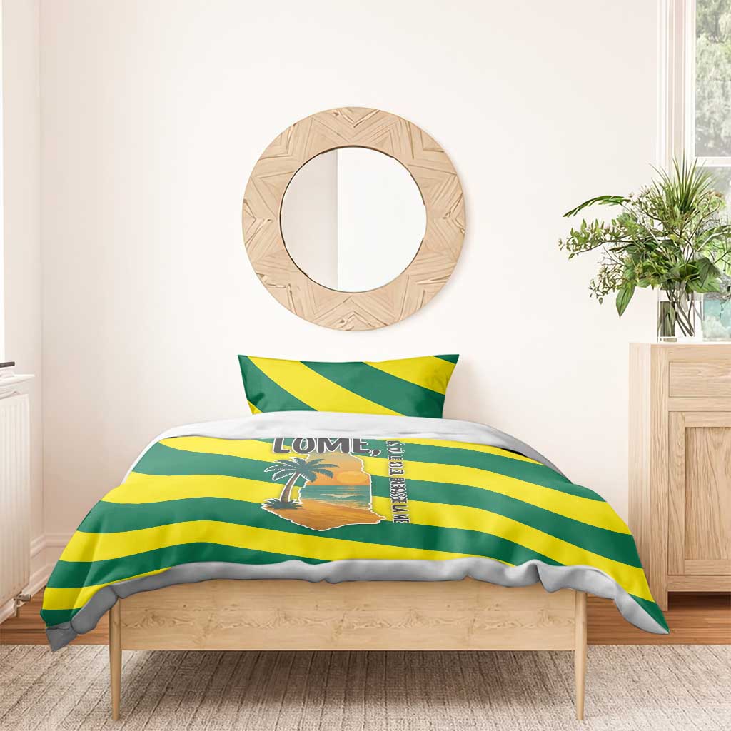 Lome Togo Sunset Bedding Set - Palm Trees and Ocean Embrace Design TS04