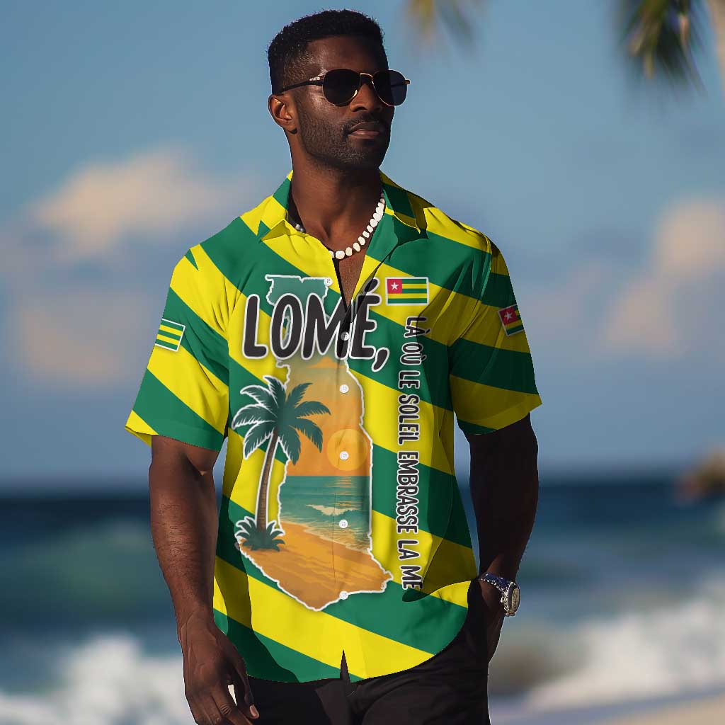 Lome Togo Sunset Hawaiian Shirt - Palm Trees and Ocean Embrace Design TS04