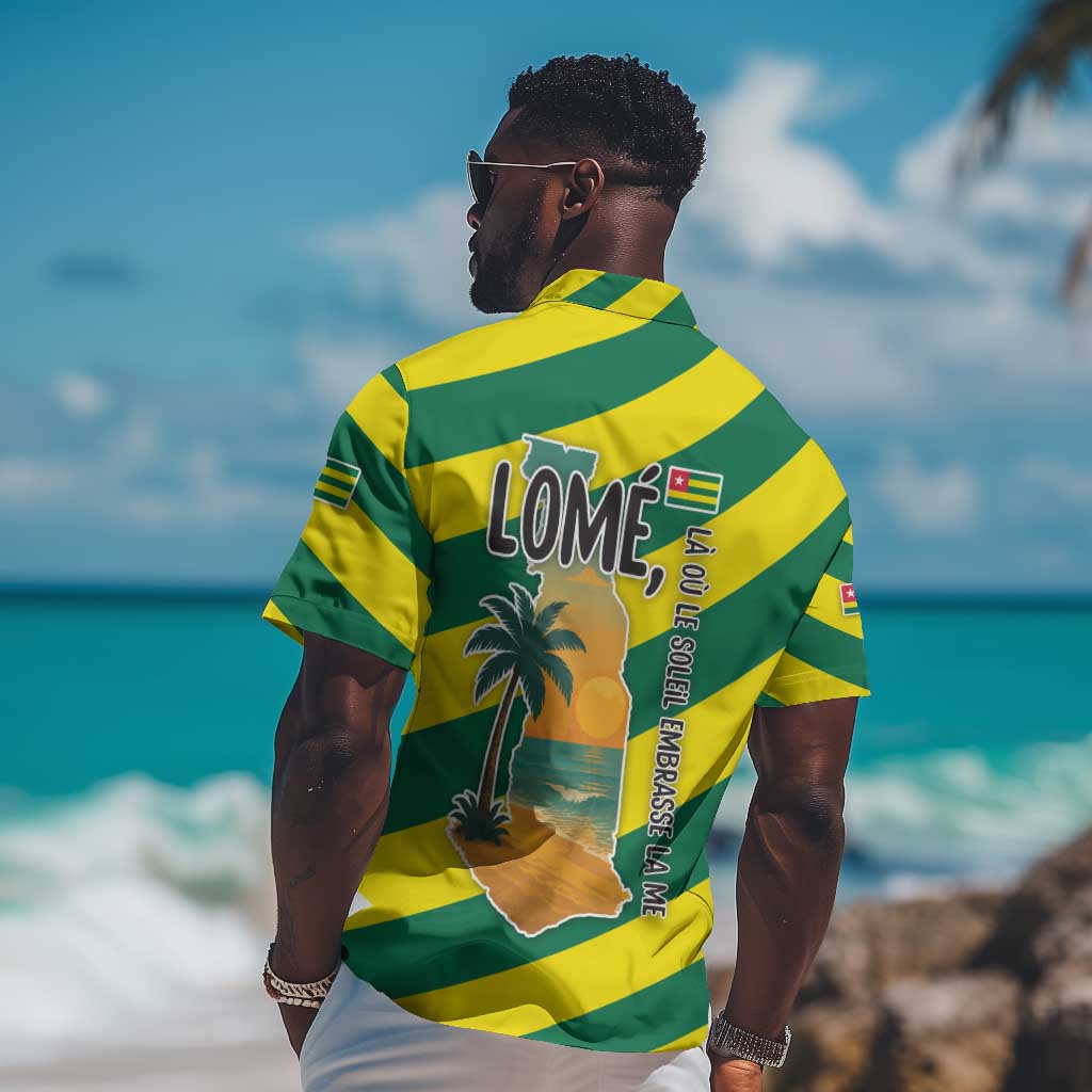 Lome Togo Sunset Hawaiian Shirt - Palm Trees and Ocean Embrace Design TS04
