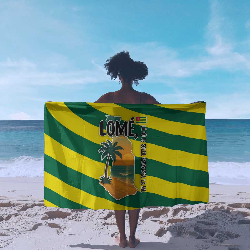 Lome Togo Sunset Sarong - Palm Trees and Ocean Embrace Design TS04