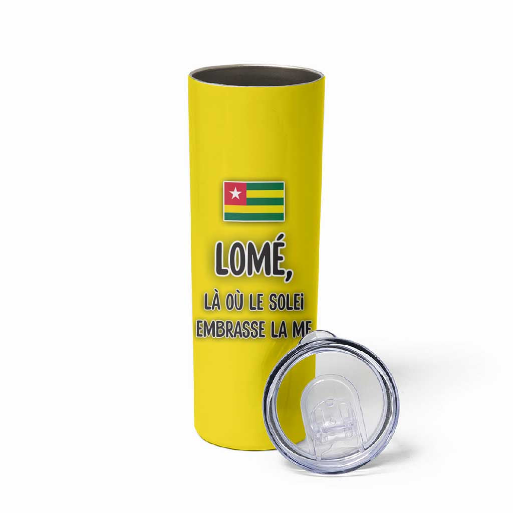 Lome Togo Sunset Skinny Tumbler - Palm Trees and Ocean Embrace Design TS04