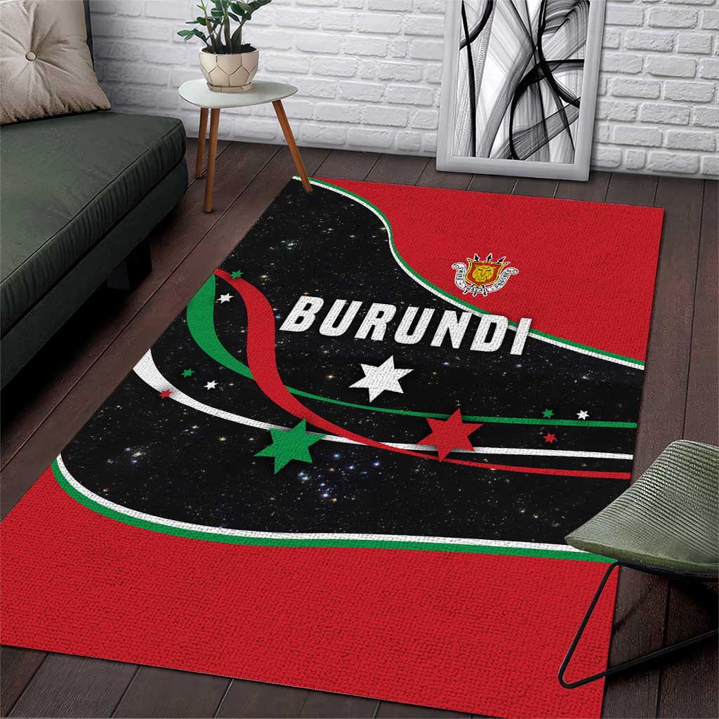 Burundi Area Rug with Athletics Runners Black Red Green Flag Spirit TS04
