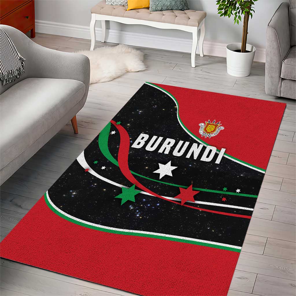 Burundi Area Rug with Athletics Runners Black Red Green Flag Spirit TS04