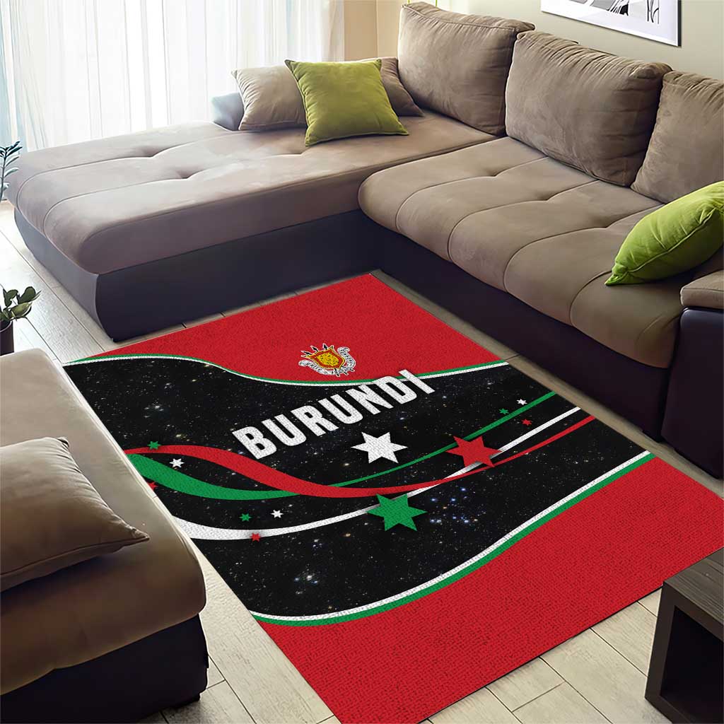 Burundi Area Rug with Athletics Runners Black Red Green Flag Spirit TS04