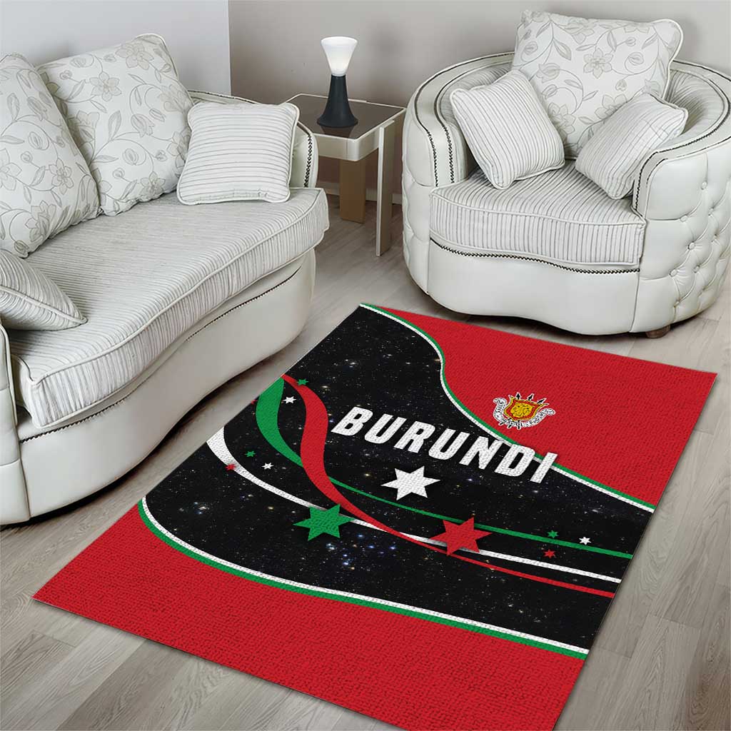 Burundi Area Rug with Athletics Runners Black Red Green Flag Spirit TS04